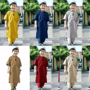 Setelan Koko Jubah Anak 1-9 Tahun / Baju Muslim Laki-Laki / Setelan Baju Koko Terlaris