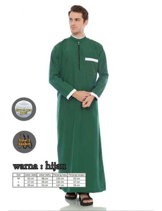 Jubah Gamis Pria Pakistan Alvaro Free Peci & Tasbih Jubah Terbaru Original