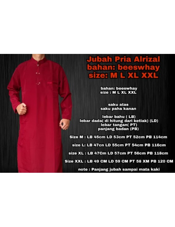 Jubah Pakistan Pria Al-Rizal (Free 1 Peci + 1 Tasbih)