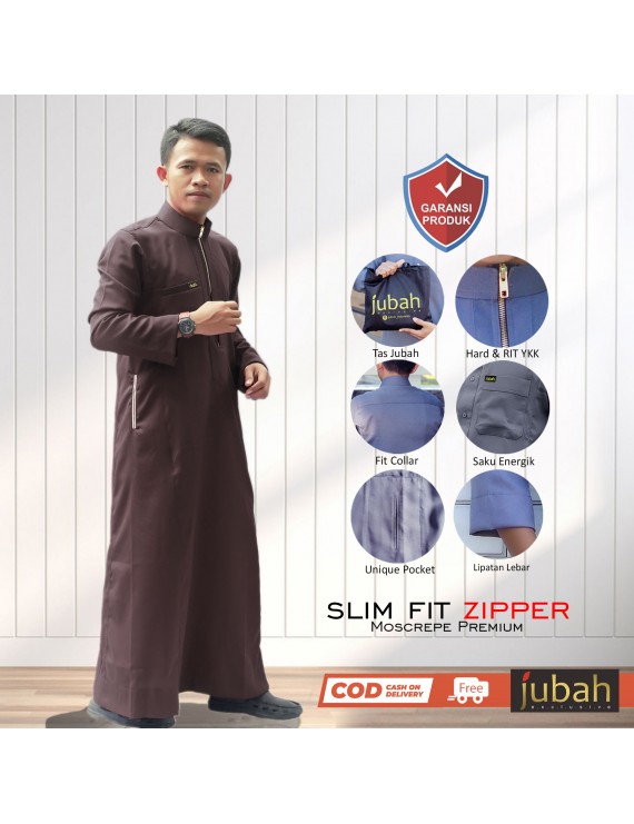 Jubah Gamis Pria Dewasa Lengan Panjang Model Retsleting Busana Muslim Terbaru 2021 Promo Bayar Ditempat Gratis Ongkir