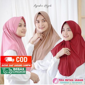 Jilbab Serut Polos Instan Jersey - Kerudung Wanita