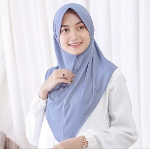 Jilbab Serut Polos Instan Jersey - Kerudung Wanita