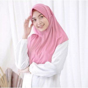 Jilbab Serut Polos Instan Jersey - Kerudung Wanita