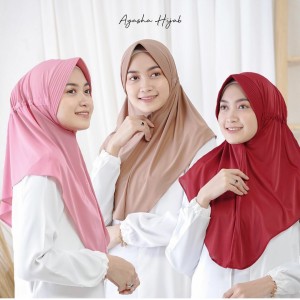 Jilbab Instan Serut Polos Jersey - Kerudung Wanita