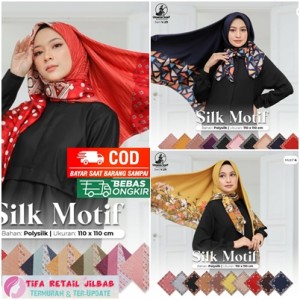 Jilbab Segi Empat Silk Motif By Umama - Kerudung Wanita