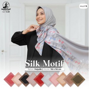 Jilbab Segi Empat Silk Motif By Umama - Kerudung Wanita