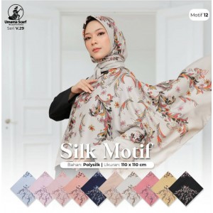 Jilbab Segi Empat Silk Motif By Umama - Kerudung Wanita