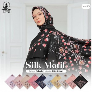 Jilbab Segi Empat Silk Motif By Umama - Kerudung Wanita