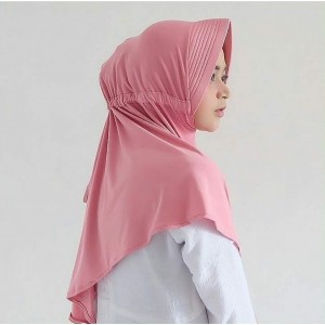 Jilbab Serut Polos Instan - Kerudung Wanita