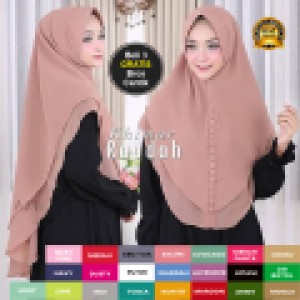 [BISA COD] KHIMAR RAUDAH 2 LAYER KANCING DIJAHIT 75X110 HIJAB INSTAN JILBAB KERUDUNG SYARI KEKINIAN TERBARU 2021 WANITA MODEL GAMIS NAWAHIJAB