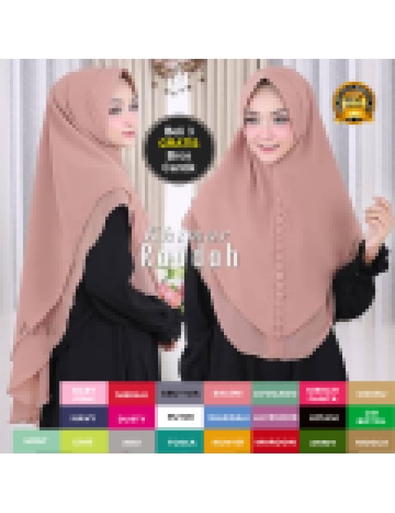 [BISA COD] KHIMAR RAUDAH 2 LAYER KANCING DIJAHIT 75X110 HIJAB INSTAN JILBAB KERUDUNG SYARI KEKINIAN TERBARU 2021 WANITA MODEL GAMIS NAWAHIJAB