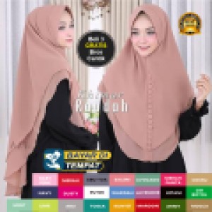 [BISA COD] KHIMAR RAUDAH 2 LAYER KANCING DIJAHIT 75X110 HIJAB INSTAN JILBAB KERUDUNG SYARI KEKINIAN TERBARU 2021 WANITA MODEL GAMIS NAWAHIJAB