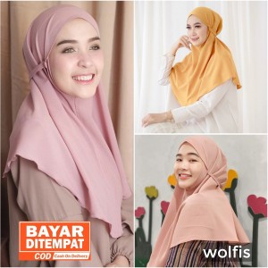 NEW!! Jilbab / Hijab KHIMAR NAURA Simple Tali Instan Bahan Wolfis Premium - Kerudung Tali