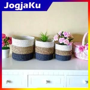 COVER POT SET ISI 3pcs ANYAMAN SEAGRASS PANDAN