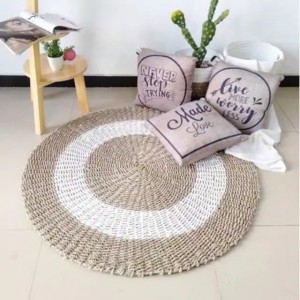 Rug anyaman seagrass 120CM / Karpet anyaman / Karpet Bulat dekorasi Photo Studio