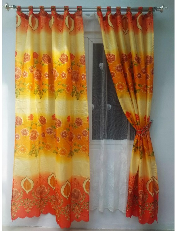 Baru Gorden / Gordyn / Hordeng Pintu Jendela Minimalis Motif Bunga Import Tinggi 200