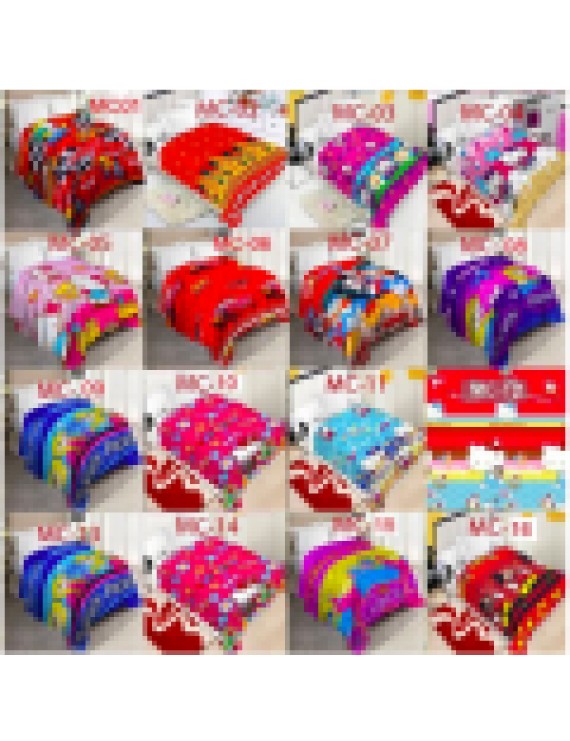 Selimut Motif Panel Bulu (450 GRAM) - WARNA RANDOOM (CUCI GUDANG)