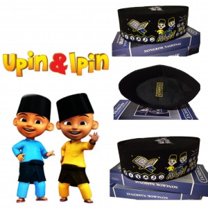 PECI ANAK KARAKTER UPIN IPIN - MOTIF TERBARU KOPIAH ANAK LAKI