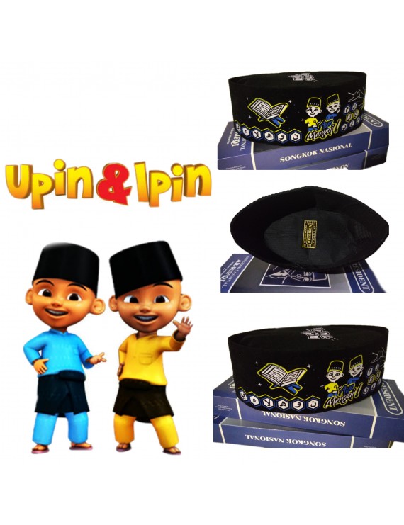 PECI ANAK KARAKTER UPIN IPIN - MOTIF TERBARU KOPIAH ANAK LAKI