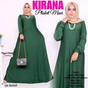 gamis plisket leher polos terbaru