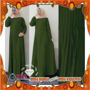 gamis pliskera /gamis plisket tali pinggang