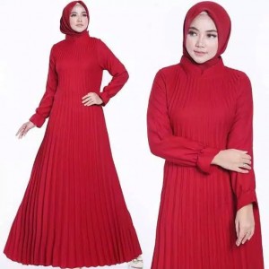 gamis pliskera /gamis plisket tali pinggang