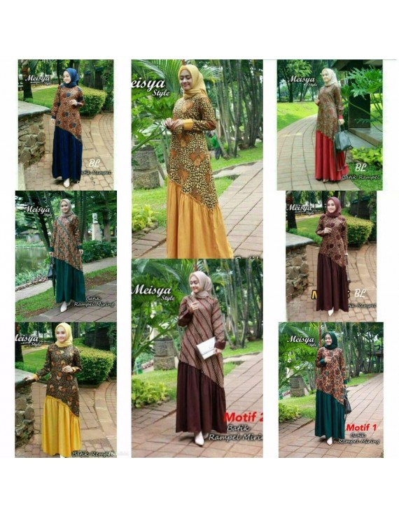 Bisa COD / Bayar di tempat - TER BARU-BAYAR DITEMPAT gamis brokat wanita syar'i / sabyan modern / dress wanita Batik Rempel Meisya Style