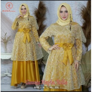 gamis nayla fatia fashion terbaru/gamis tulle kekinian/gamis muslimah/gamis pesta