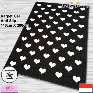 Tren-D-rugs Karpet love hati permadani bulu alas lantai kamar tidur ruang tamu dekorasi rumah anti slip murah 140 x 200cm - NMs