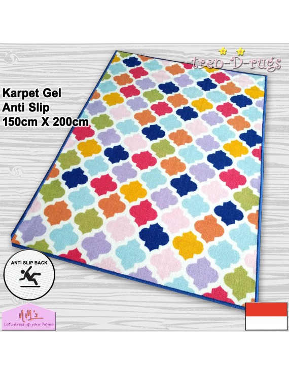 Tren-D-rugs Karpet anak anak rainbow kids kidz permadani bulu alas lantai kamar tidur ruang tamu halus anti slip murah 150 x 200 cm - NMs