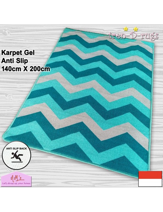 Tren-D-rugs Karpet chevron zigzag sweden scandinavian permadani modern alas lantai kamar tidur ruang tamu anti slip murah halus 140 cm x 200 cm - NMs