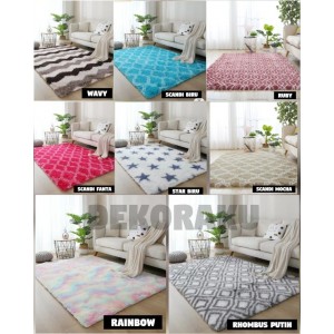 KARPET BULU MOTIF TERBARU 200*120 & 160*100 ANTI SLIP 4CM