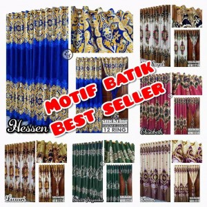 Gorden Pintu- Gordern Jendela - gorden jendela tirai gorden - Korden Pintu Minimalis Motif Batik - Korden tirai Gorden Smokering - Gorden Smokring RIng 12 Toko Ayuku - Hordeng Pintu Set Murah