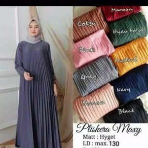 gamis pliskera /gamis plisket tali pinggang