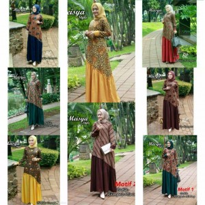 Bisa COD / Bayar di tempat - TER BARU-BAYAR DITEMPAT gamis brokat wanita syar'i / sabyan modern / dress wanita Batik Rempel Meisya Style